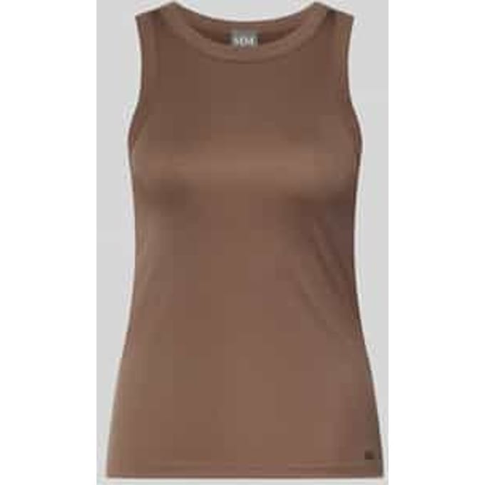 Tanktop in riblook met ronde hals