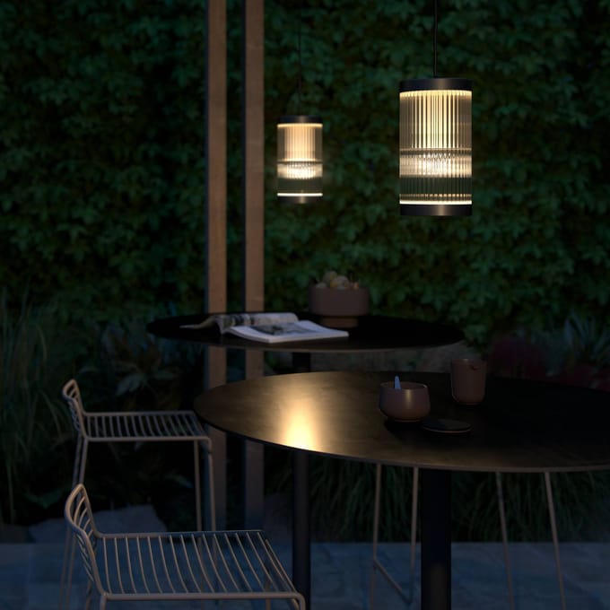 Nordlux Buiten hanglamp Coupar, Ø 13 cm, zwart