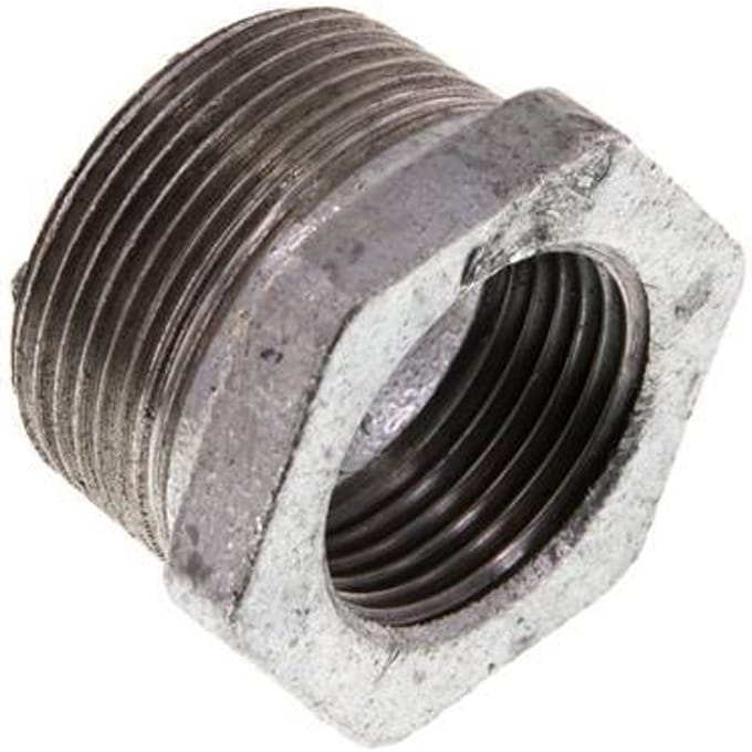 R 1 1/4'' x Rp 1'' M/F Verzinkt Gietijzeren Verloopring 25 Bar [2 Stuks]