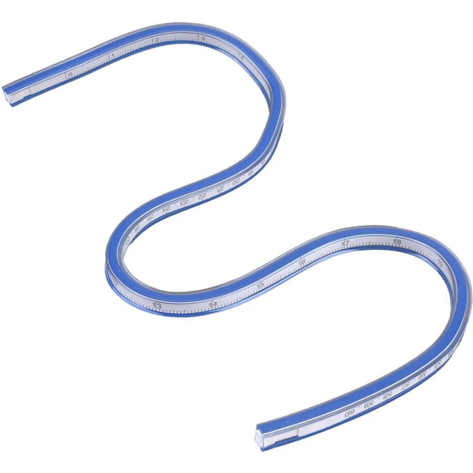 1 stuk flexibele plastic kromme liniaal, tekengereedschap, knutselbenodigdheden(60 cm) blue