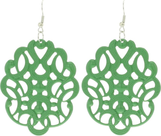 Behave - Oorhangers Dames - Groen - Barrokmotief