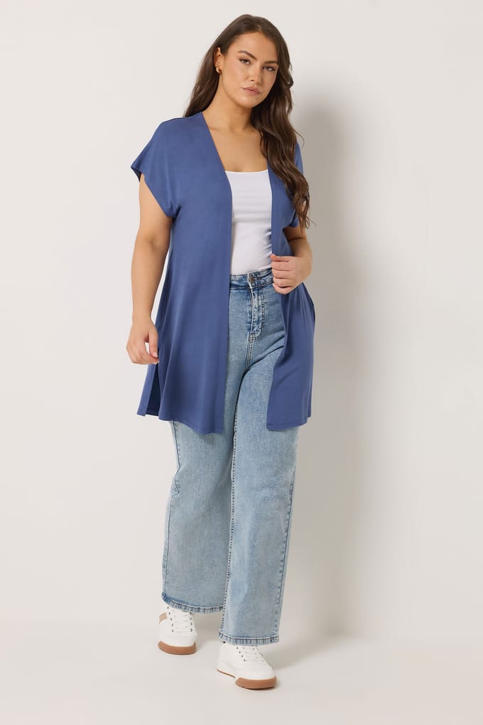 Yours Blauwe Denim Kimono Size 48
