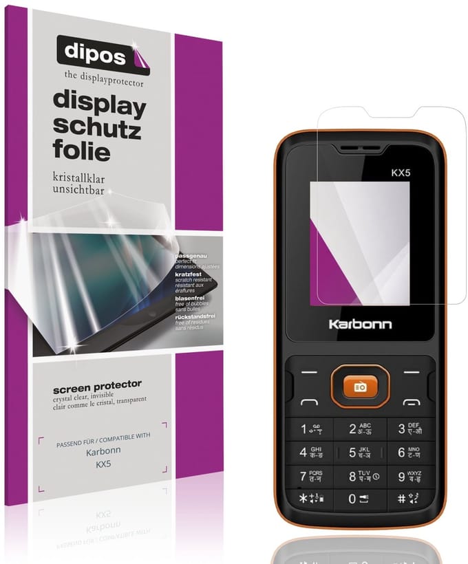 dipos – 4x Beschermfolie geschikt voor Karbonn KX5 | Krasbestendige & heldere Screenprotector Ultra-Thin