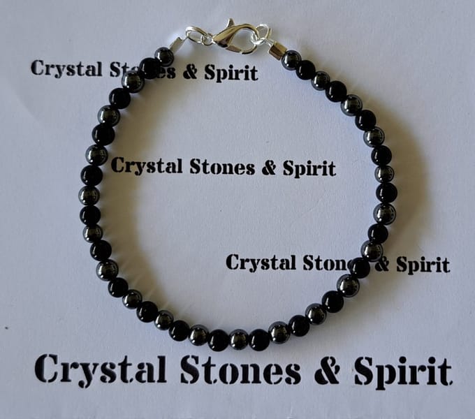 Armband Onyx / Hematiet 4 mm