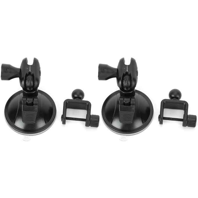 2 Stuks 360 Graden Draaiende Rijvideo Recorder Zuignap Beugel 65mm GPS Zuignap Houder U Vorm black