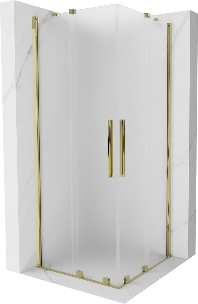 Mexen Velar Duo schuifdouchcabine 100 x 100 , matglas, goud - 871-100-100-32-50