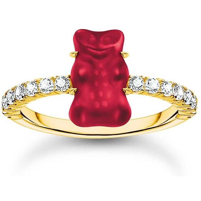 Thomas Sabo - TR2459-414-10-52 - Ring - 925 zilver - Dames - Goldbär rood - Ringmaat 52