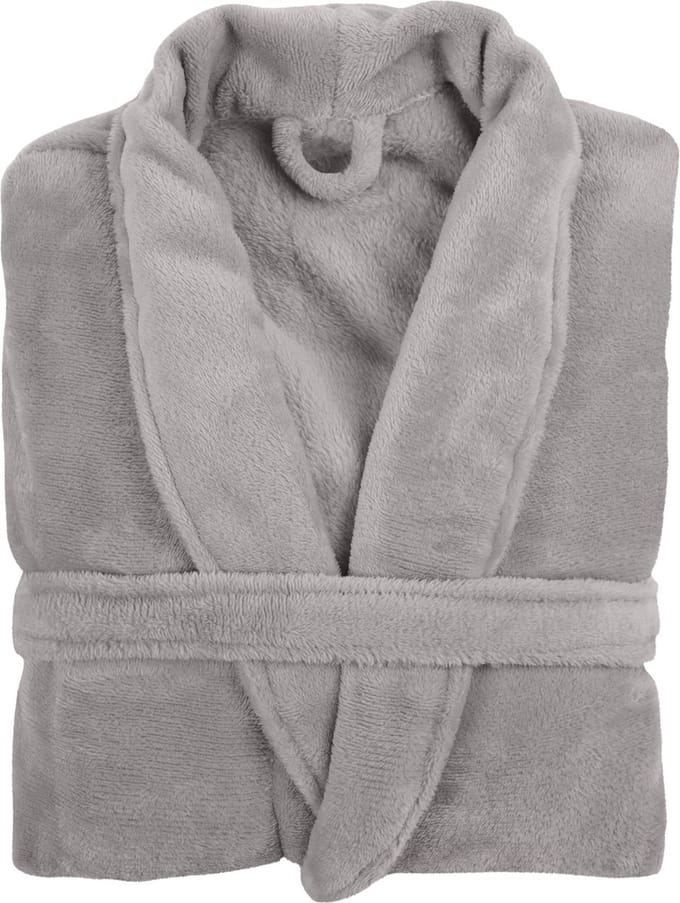 TISECO HOME STUDIO - Kamerjas - MICROFLANNEL COSY - S/M - 100% polyester - Lichtgrijs