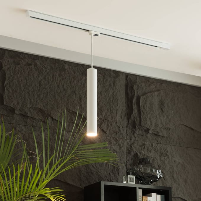 Arcchio - railverlichting - 1licht - Aluminium, polycarbonaat - H: 40 cm - wit - Inclusief lichtbron