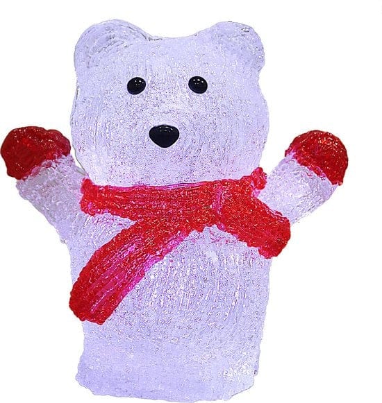 Deuba Kerstfiguur Ijsbeer -LED Acryl 18,5cm – Binnen – Wit Licht
