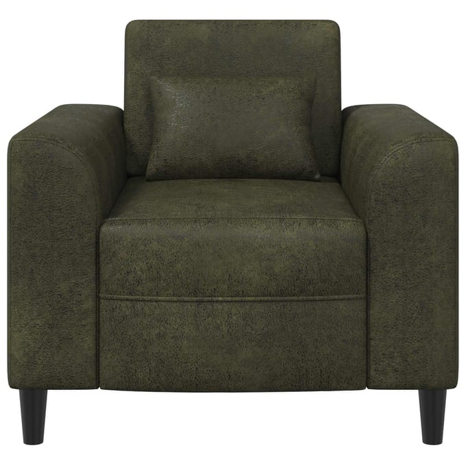 vidaXL - Fauteuil - Leger - Groen - Kunst - Suède - Leer