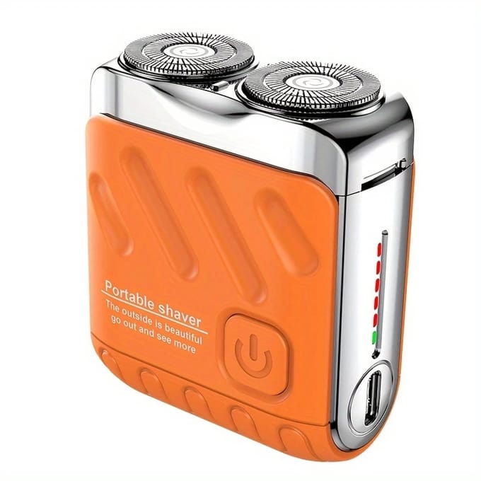 Mini Elektrisch scheerapparaat R18 USB-C Oplaadbaar- Draadloos- Compact- Dubbele Scheerkop - Zwart