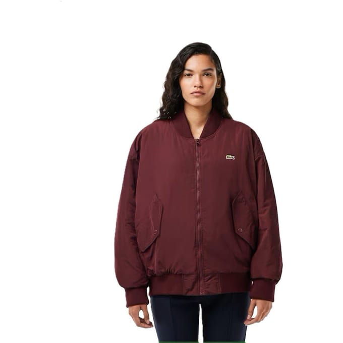 Lacoste Oversized bomberjack voor dames (Rood)