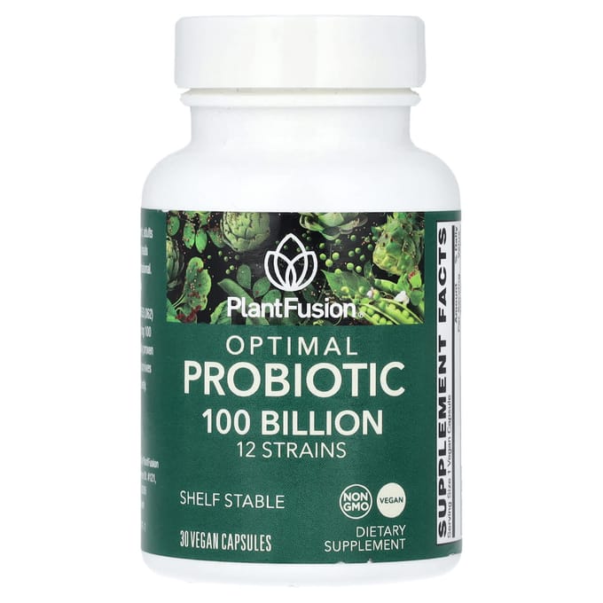 PlantFusion, Probiotique Optimal, 100 milliards d'UFC, 30 gélules végétales
