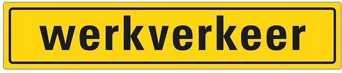 Pickup sticker - Werkverkeer - 400x80 mm