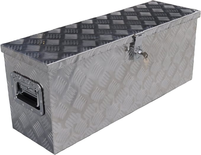 Disselkist aluminium traanplaat 760x235x300 mm - vlinderslot