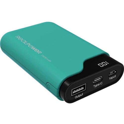 RealPower PB-7500C Powerbank 7500 mAh Li-ion Groen Statusweergave
