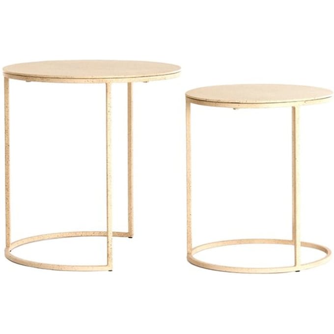 Light & Living Bijzettafel Sadar - Bruin - Ø52x46cm + Ø50x40cm - Modern