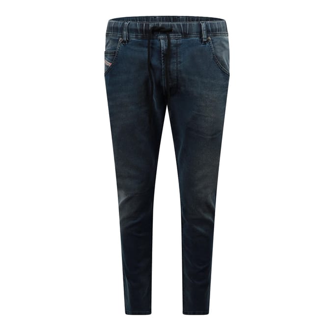 Men's Diesel Krooley Ne Sweat Tapered Jeans in Blue Denim