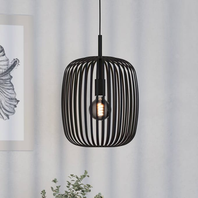 EGLO Hanglamp Romazzina, zwart, Ø 33 cm, metaal, E27