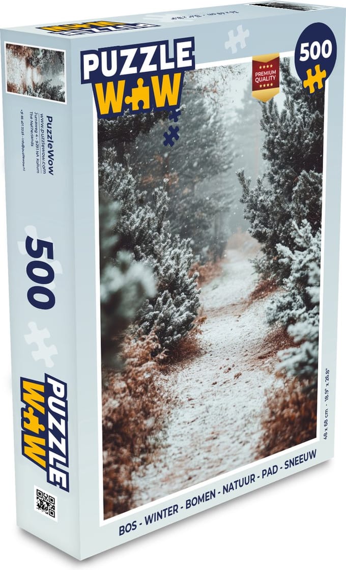 Puzzel Bos - Winter - Bomen - Natuur - Pad - Sneeuw - Legpuzzel - Puzzel 500 stukjes