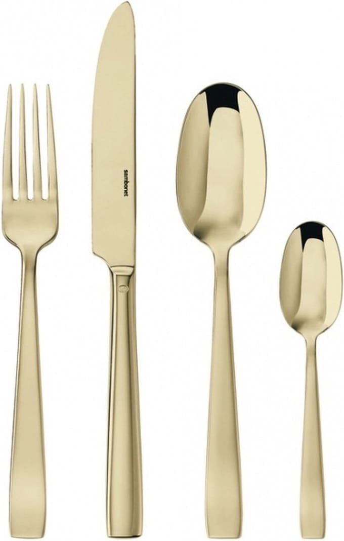 Sambonet - Bestekset 24-delig - Flat Champagne - RVS - Goudkleurig