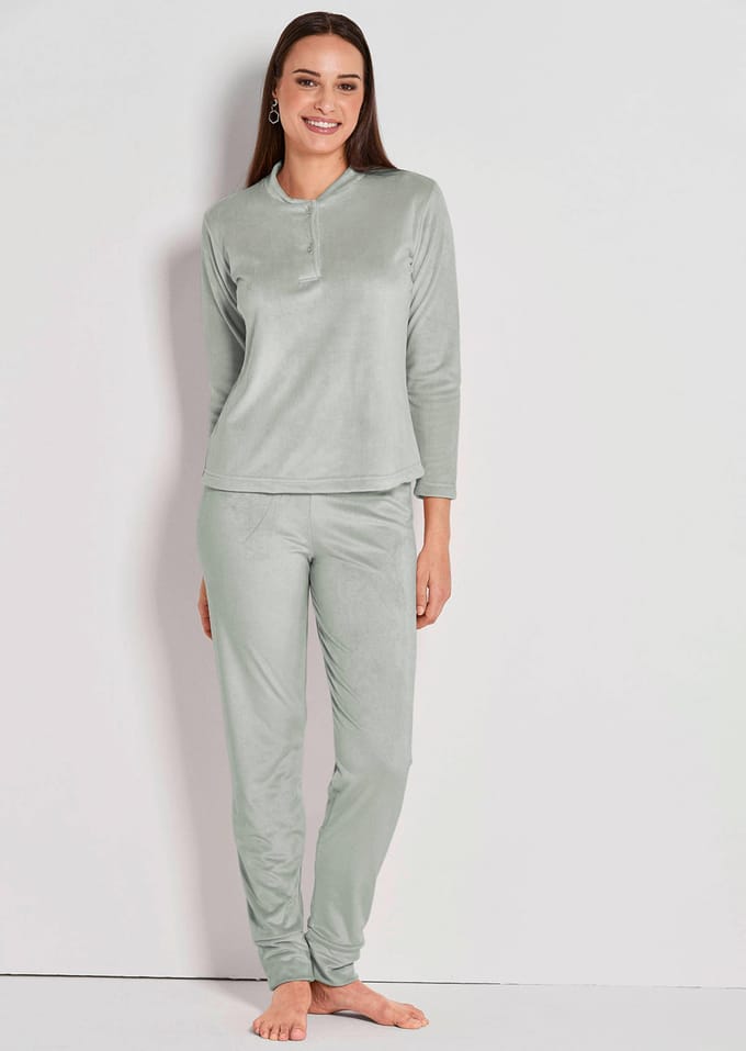 Huispak van zachte fleece - mintgroen - Gr. 44 van Goldner Fashion