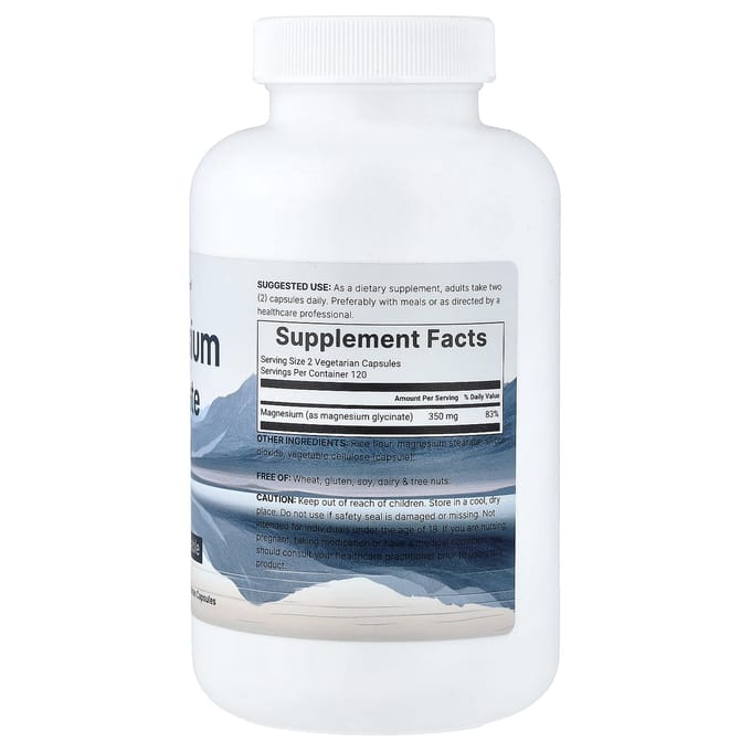 Micro Ingredients, Magnesium Glycinaat, 240 Plantaardige Capsules (175 mg per capsule)