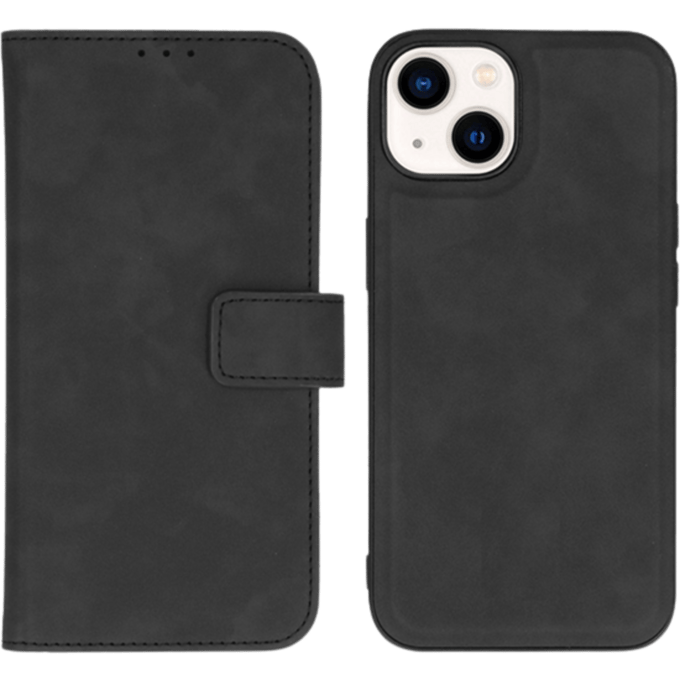 Kees iPhone 14 Luxe 2-in-1 Portemonnee Hoesje Zwart
