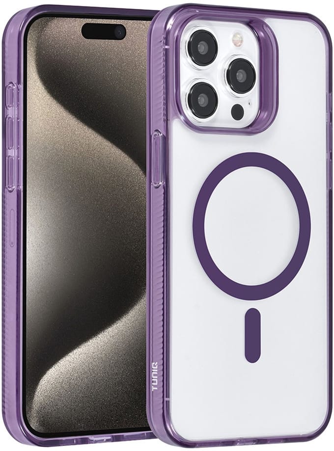 TUNIQ iPhone 15 Pro Max Backcover hoesje Magsafe silicone - Paars