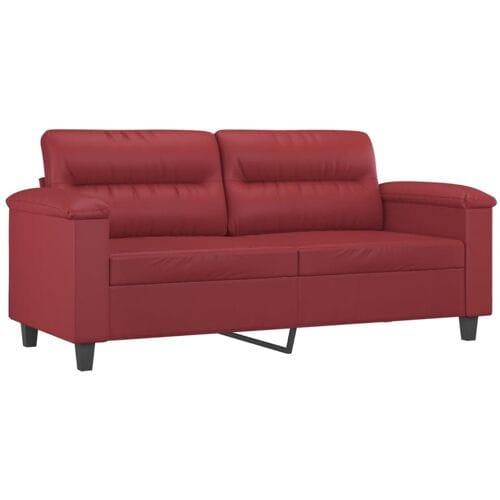 vidaXL - Tweezitsbank - 140 - cm - kunstleer - wijnrood