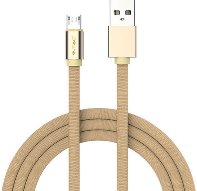 V-tac VT-5341 Micro-USB naar USB Kabel - 1 meter - goud