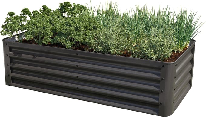 PRIMEYARD Moestuinbak LUCA antraciet stalen constructie 120x60x35 cm