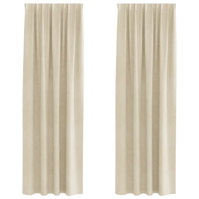 vidaXL - Gordijnen - 2 - st - Crèmekleurig - 140 - x - 245 - cm - fluweel
