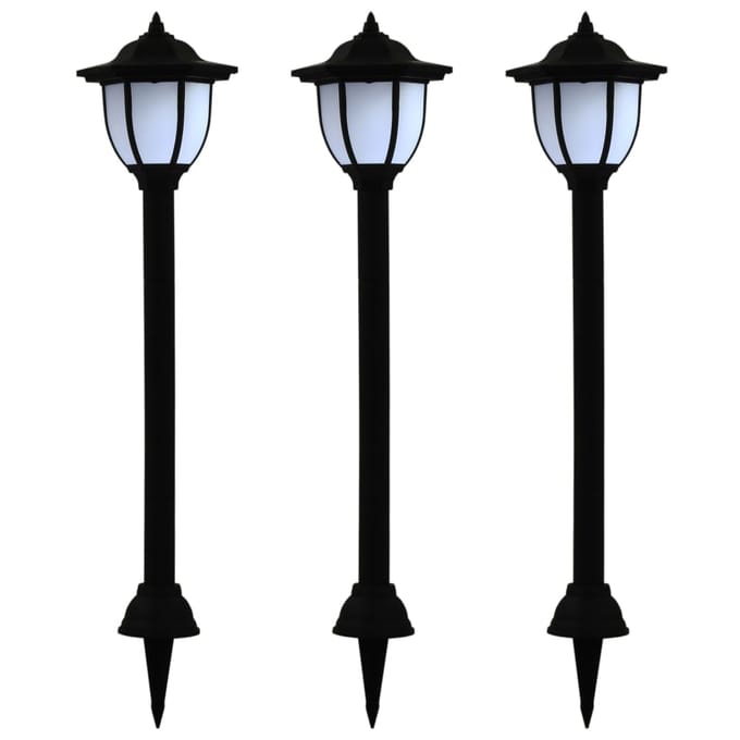 vidaXL LED-solarlampen zwart 3 st