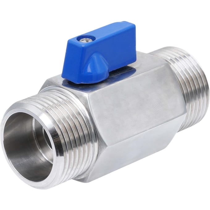 G 1'' M/M 2-Weg RVS Mini Kogelkraan 69 Bar PTFE - TamesonPRO 1113-100-M