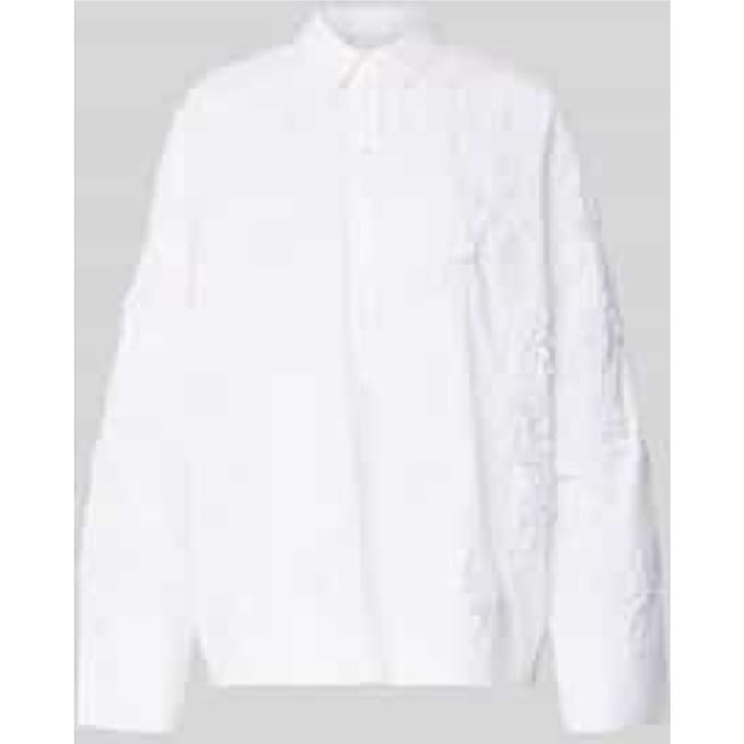 Relaxed fit overhemdblouse met all-over bloemenmotief garnering