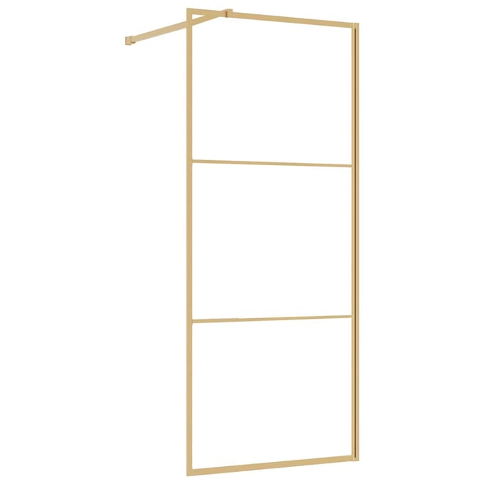 vidaXL - Inloopdouchewand - transparant - 80x195 - cm - ESG-glas - goudkleurig