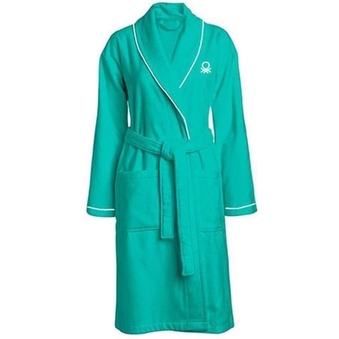 Badjas - BENETTON - Rainbow - Lichtblauw - Maat L/XL - 100% katoen blauw