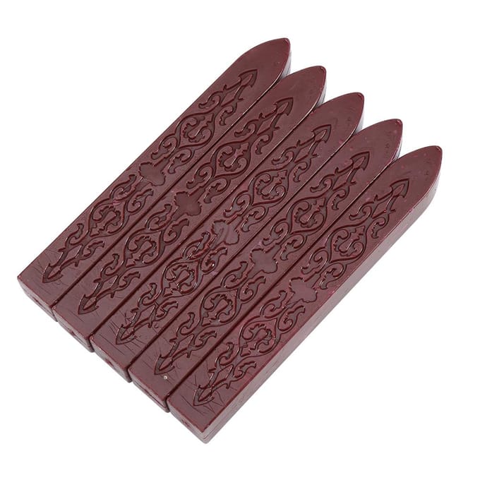 5 Pcs set Sealing Wax Stick Melting Sticks for DIY Manuscript Craft Envelope Letter(dark red) black
