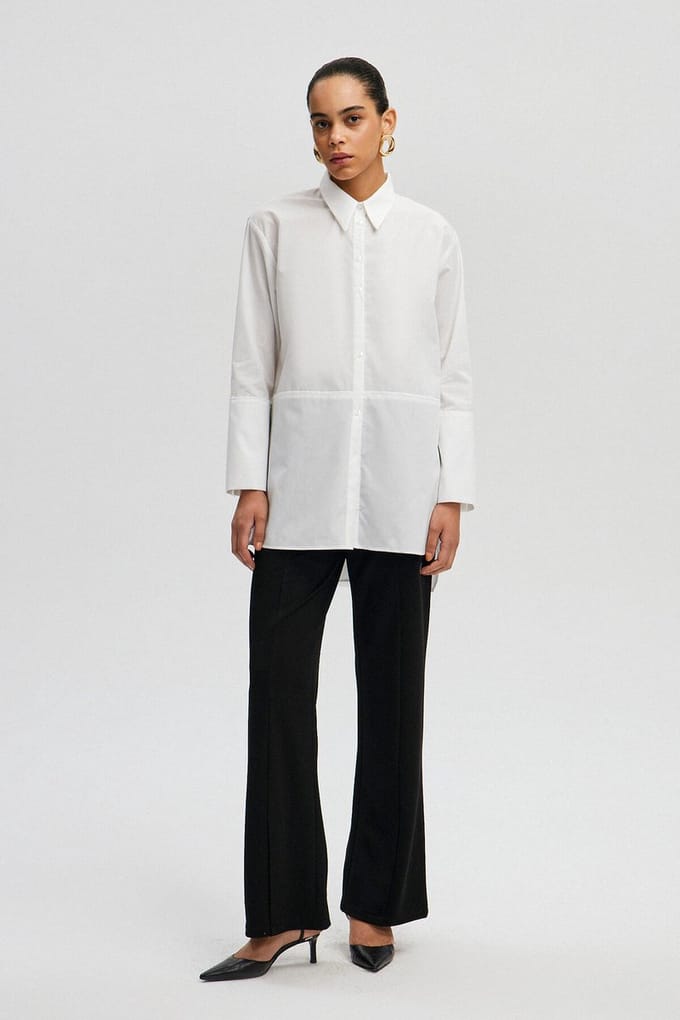 Touché Privé - Oversized poplin tuniek met brede manchetten - Ecru - Dames