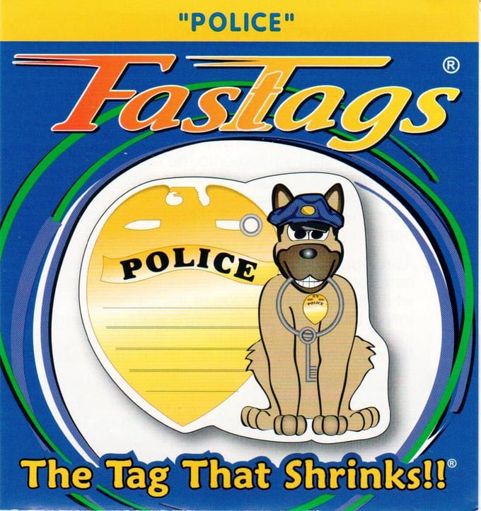 FasTags Hondenpenning om zelf te maken ‘Police’