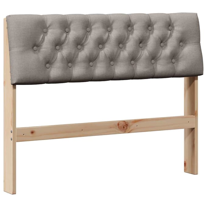 vidaXL Gestoffeerd hoofdbord Taupe 100 cm Massief grenenhout