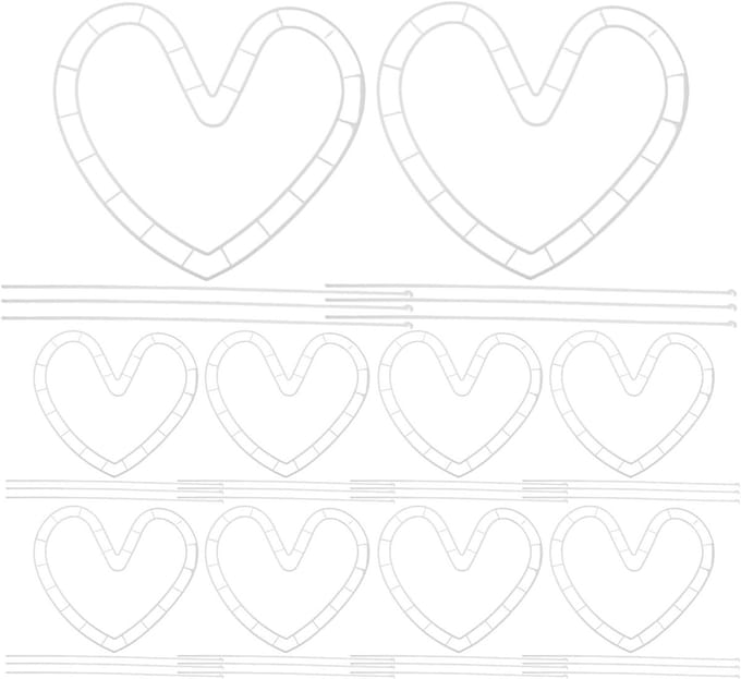 Bloemhouder Frames - Bloemstuk Houder - Bloemschikken DIY - Hartvorm Uniek - 10 Sets - Wit