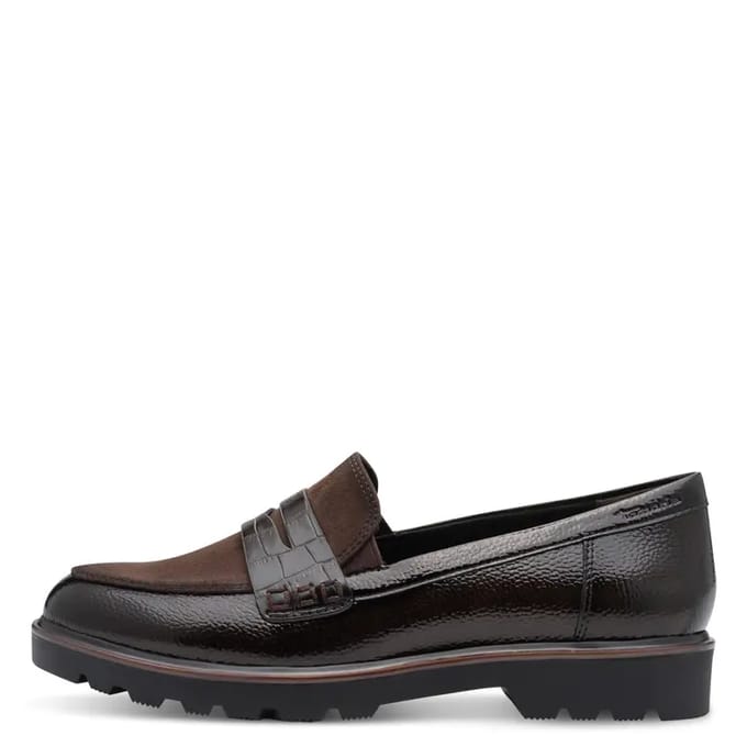Tamaris dames lak loafers bruin - Maat 36