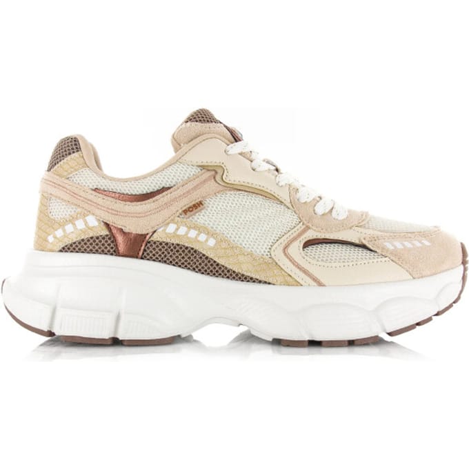 POSH by Poelman LISE Dames Sneakers - Beige met combinatie