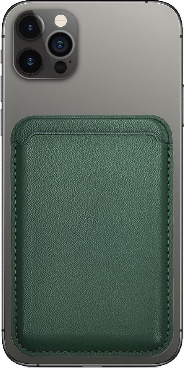 Magnetische Kaarthouder geschikt voor iPhone – PU Leren Pasjeshouder met Sterke Magneet – Groen