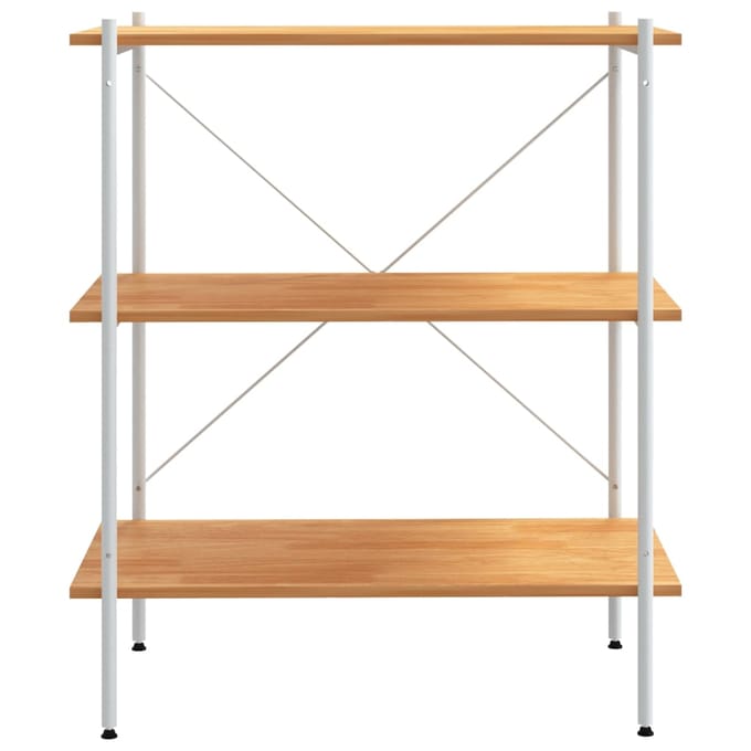 vidaXL - Opbergrek - 3-laags - 80x40x92 - cm - wit - en - eikenkleurig