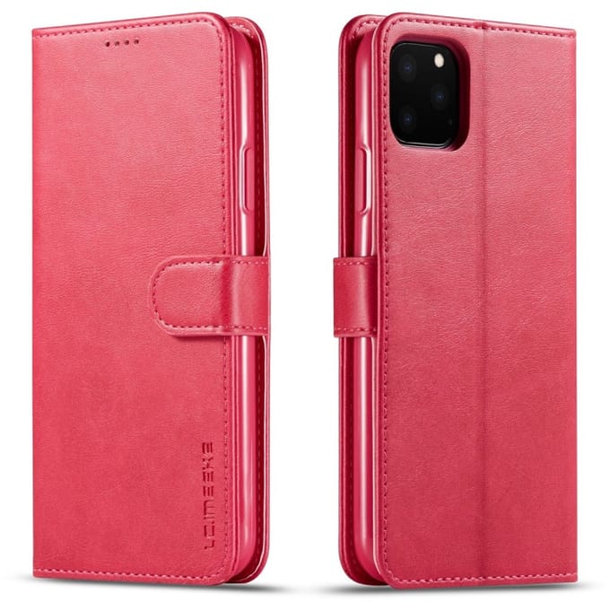 LC.IMEEKE Wallet / portemonnee hoesje voor iPhone 11 pro - Fuchsia / roze