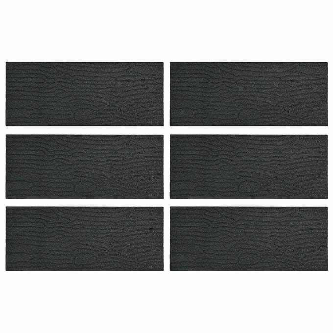 vidaXL - Stapsteen - 6 - st - Zwart - 60,5 - x - 25 - x - 2 - cm - Rubber